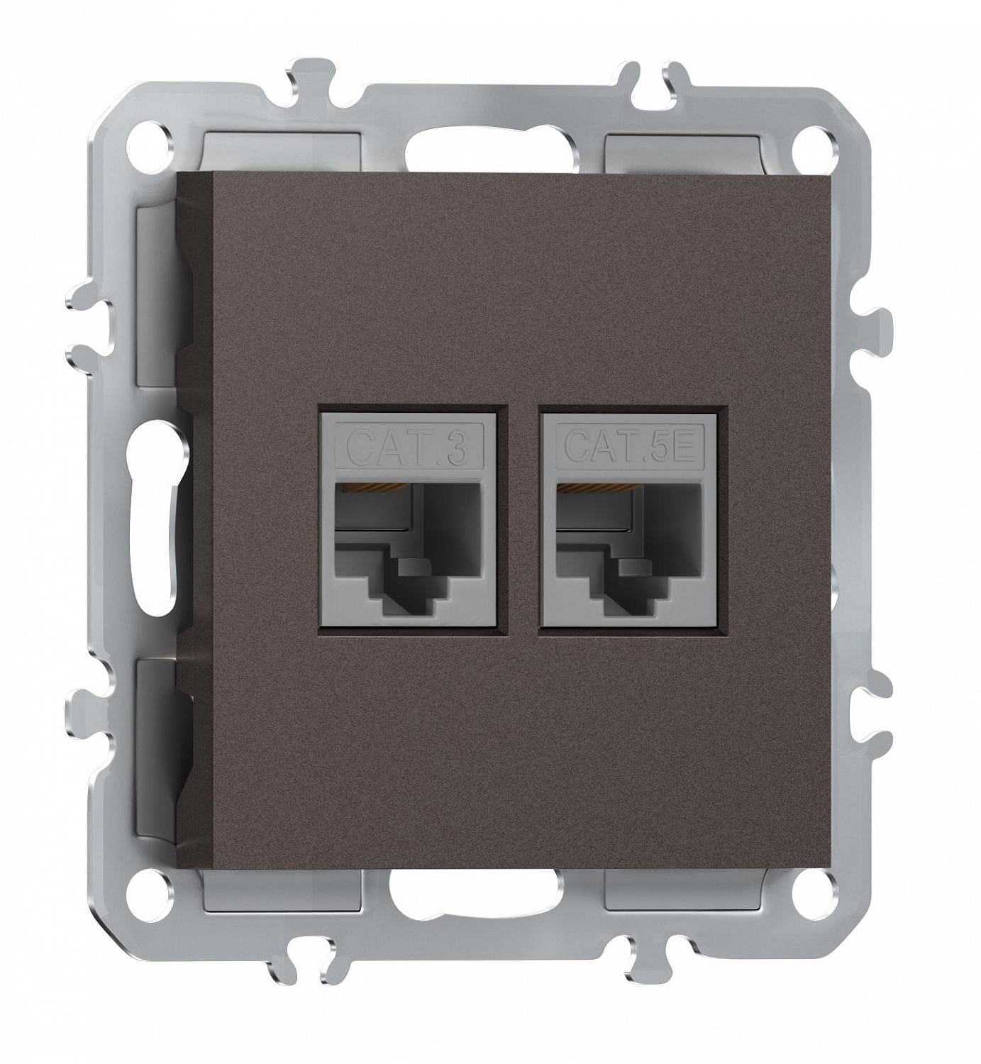 Розетка комбинированная RJ11 + RJ45 (cat.3/5e/ClassE-4/8), Donel A07
