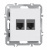 Розетка комбинированная RJ11 + RJ45 (cat.3/5e/ClassE-4/8), глянцевый белый Donel A07
