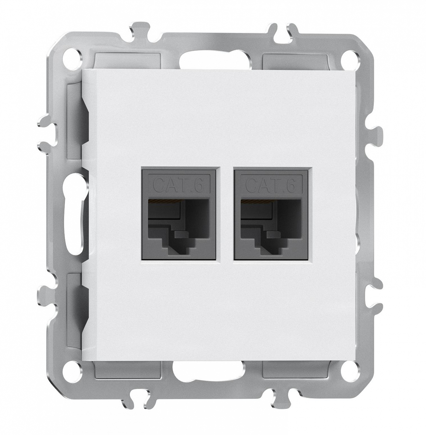 Компьютерная розетка двойная RJ45 + RJ45 (cat.6/ClassE-8/8), Donel A07