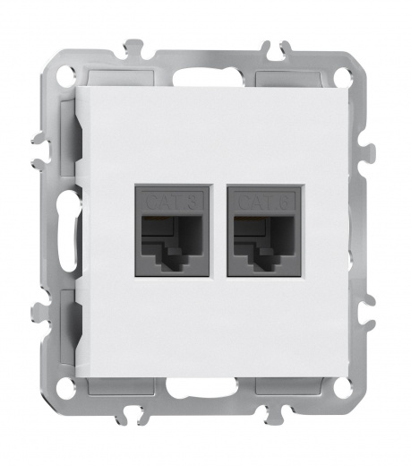 Розетка комбинированная RJ11 + RJ45 (cat.3/6/ClassE-4/8), Donel A07