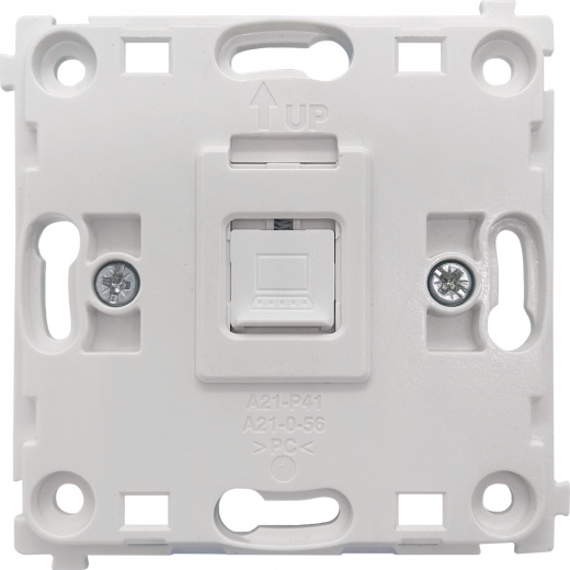 Механизм розетки RJ45 White одиночная с центральным расположением, cat.6/ClassE-8, серия DA