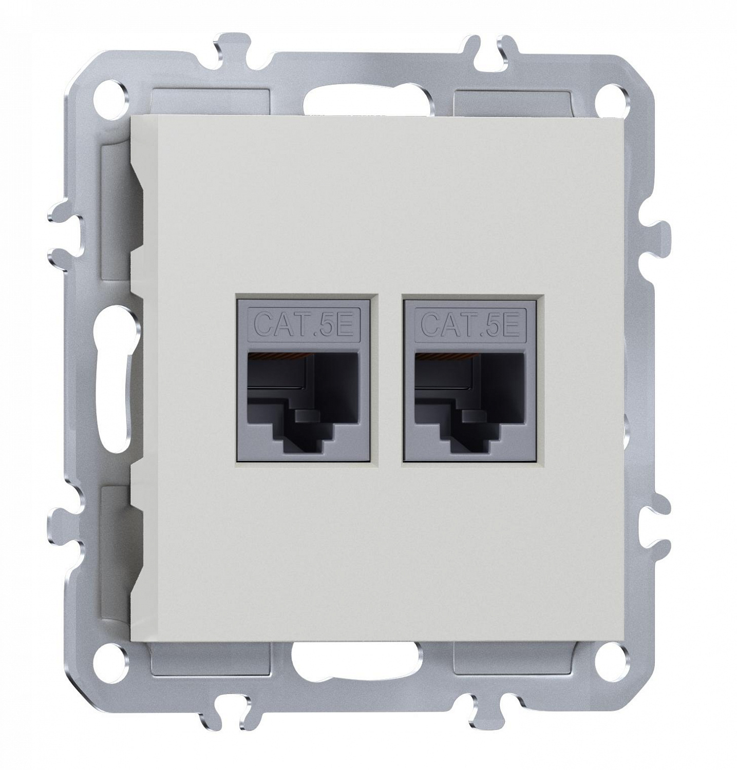 Компьютерная розетка двойная RJ45 + RJ45 (cat.5/ClassE-8/8), Donel A07