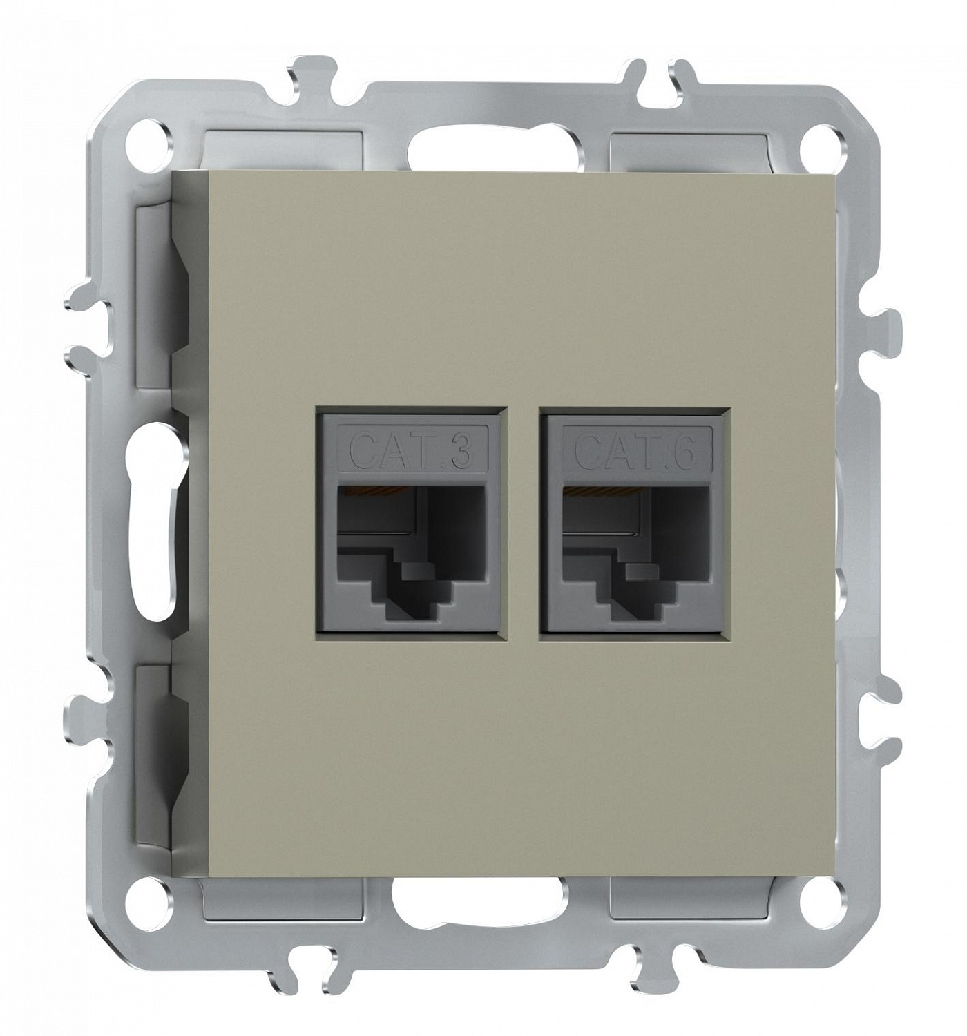 Розетка комбинированная RJ11 + RJ45 (cat.3/6/ClassE-4/8), Donel A07
