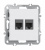 Компьютерная розетка двойная RJ45 + RJ45 (cat.6/ClassE-8/8), глянцевый белый Donel A07