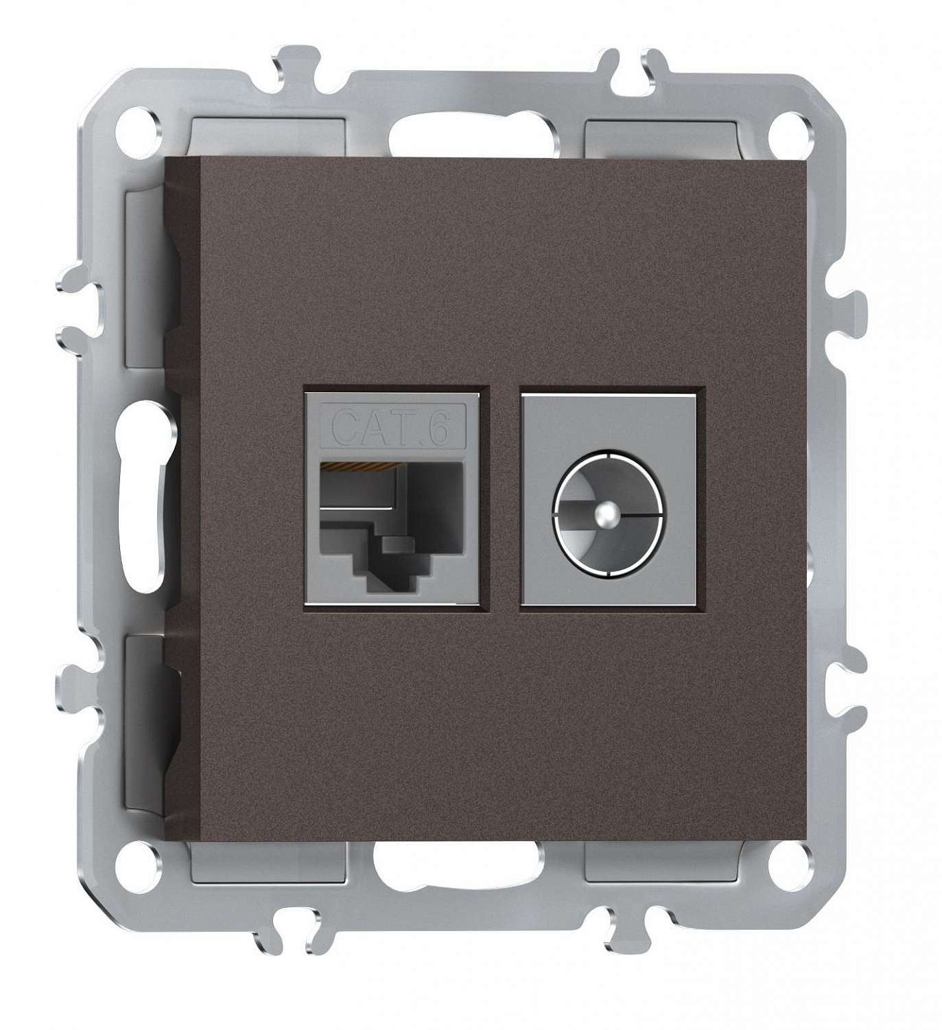 Розетка комбинированная RJ45/TV cat.6, ClassE-8/0-2400 МГц, Donel A07