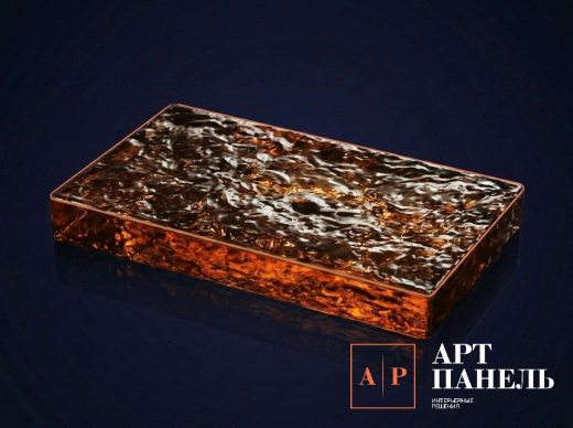 APBLK10 - Двусторонний кирпич с текстурой «рокарий», янтарный - 200*100*50 мм