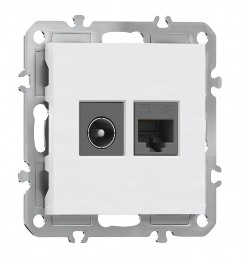 Розетка комбинированная RJ45/TV cat.5,ClassE-8/0-2400 МГц, Donel A07