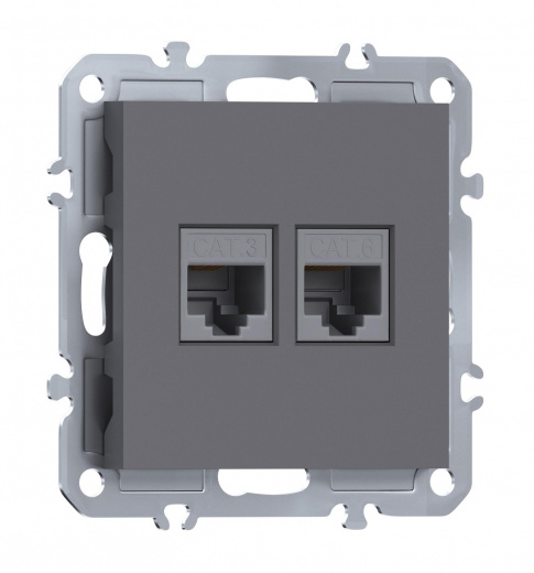 Розетка комбинированная RJ11 + RJ45 (cat.3/6/ClassE-4/8), Donel A07