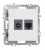 Розетка комбинированная RJ45/TV cat.5, ClassE-8/0-2400 МГц, глянцевый белый Donel A07
