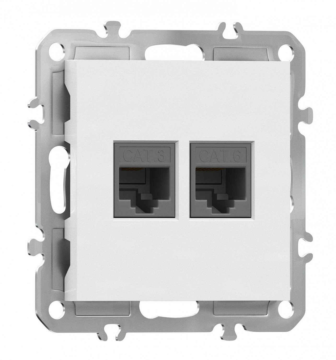 Розетка комбинированная RJ11 + RJ45 (cat.3/6/ClassE-4/8), Donel A07