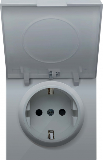 Накладка для розетки Schuko с крышкой, 16A 250 В~, алюминий, серия R98