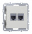Телефонная розетка двойная RJ11 + RJ11 (cat.3/ClassE-4/4), Donel A07