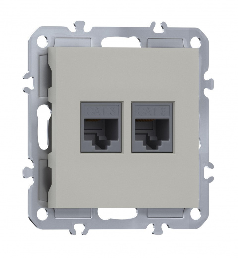 Розетка комбинированная RJ11 + RJ45 (cat.3/6/ClassE-4/8), Donel A07