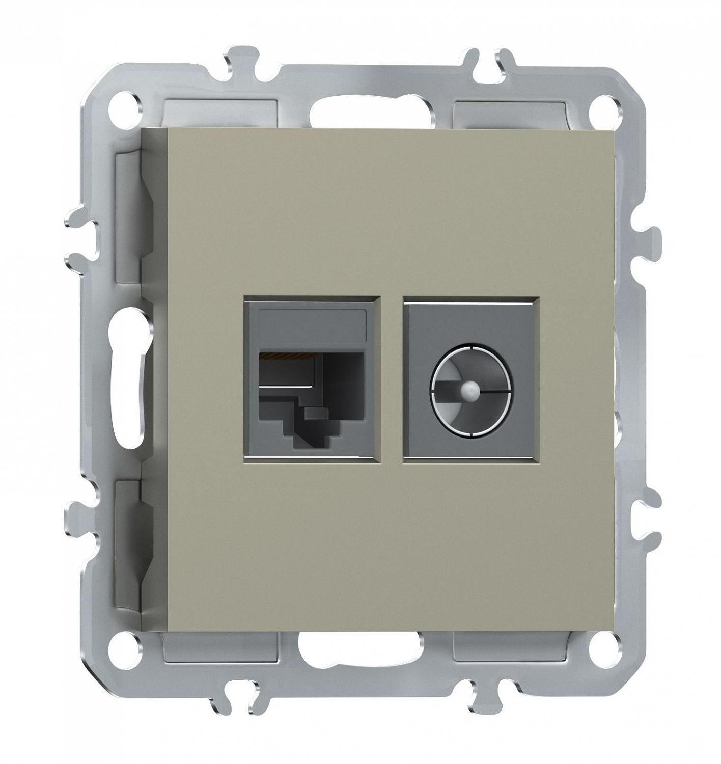 Розетка комбинированная RJ45/TV cat.6, ClassE-8/0-2400 МГц, Donel A07