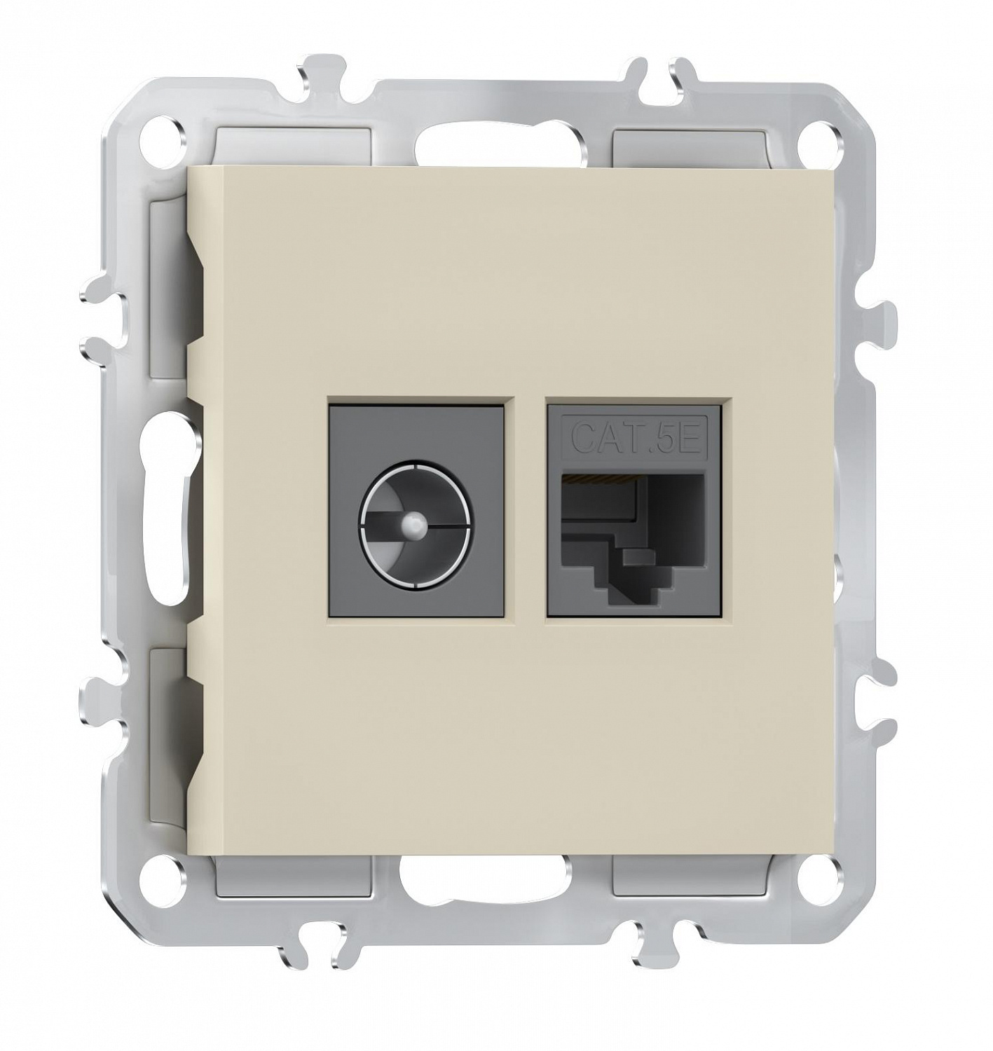 Розетка комбинированная RJ45/TV cat.5,ClassE-8/0-2400 МГц, Donel A07
