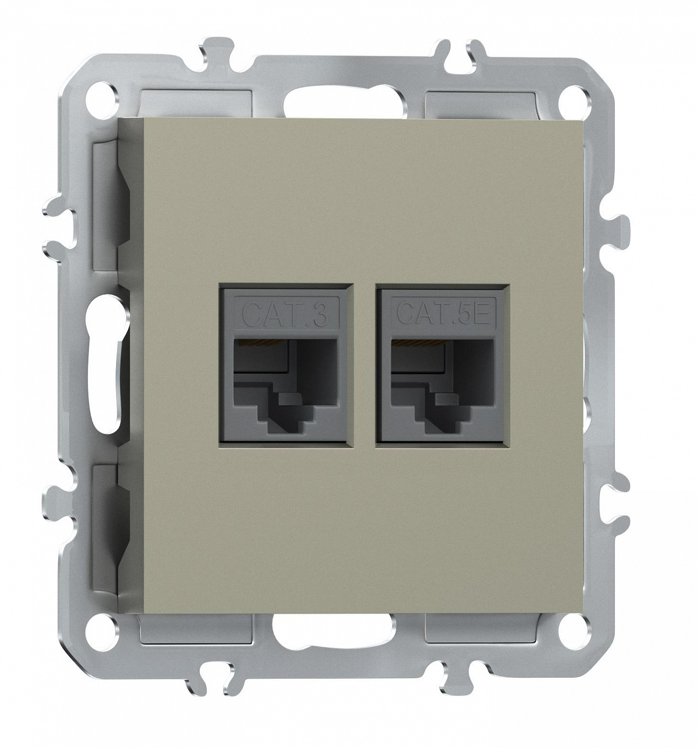 Розетка комбинированная RJ11 + RJ45 (cat.3/5e/ClassE-4/8), Donel A07