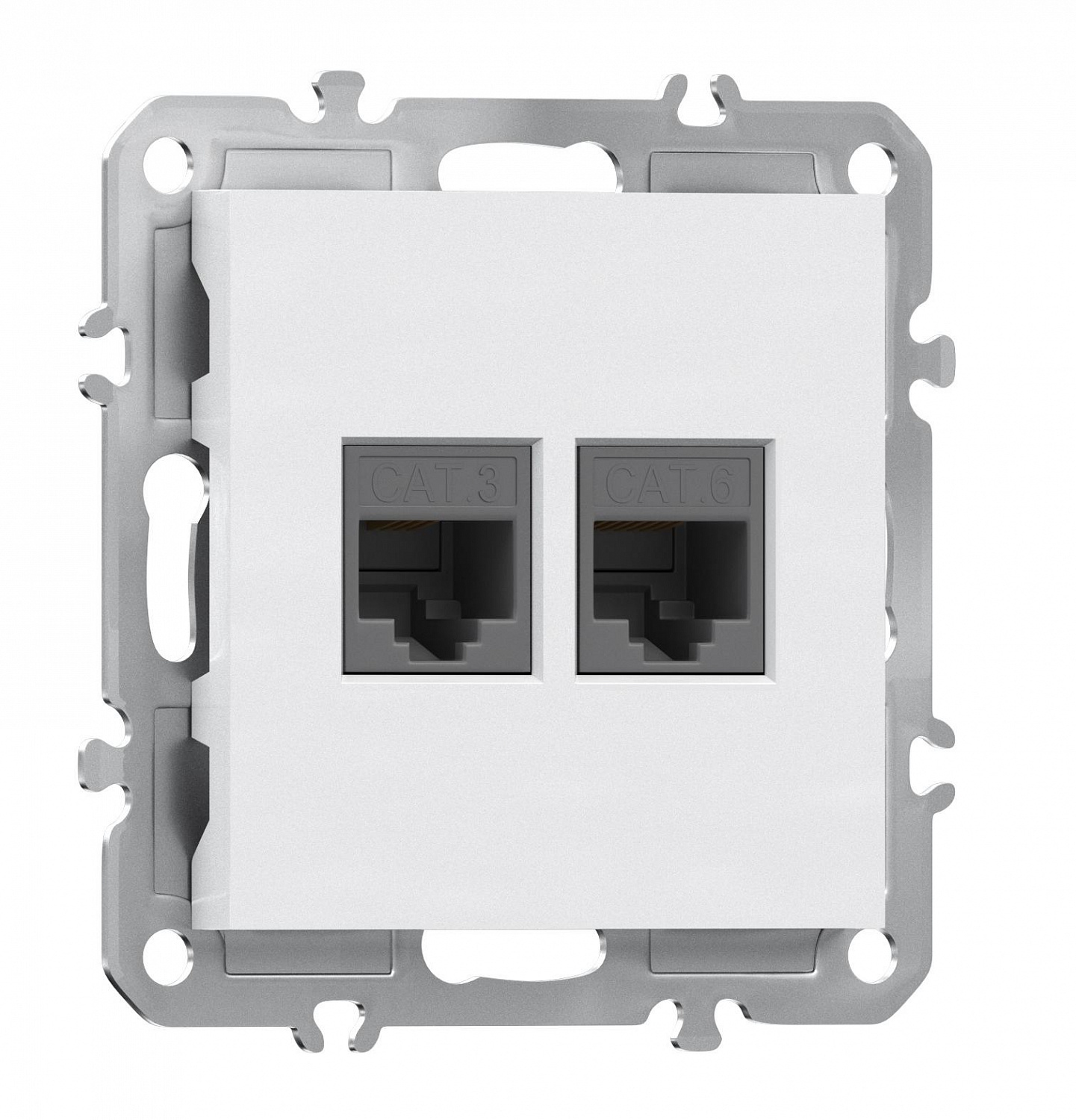 Розетка комбинированная RJ11 + RJ45 (cat.3/5e/ClassE-4/8), Donel A07