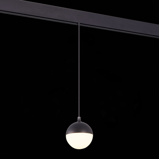 ST358.433.07 Магнитный трековый светильник подвесной Черный LED 1*7W 3000K 520Lm Ra>80 120° IP20 D90 - фото, цена