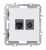 Розетка комбинированная RJ45/TV cat.6, ClassE-8/0-2400 МГц, глянцевый белый Donel A07