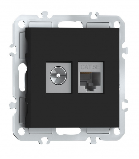 Розетка комбинированная RJ45/TV cat.5,ClassE-8/0-2400 МГц, Donel A07