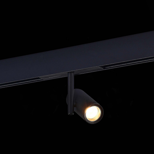 ST808.436.08 Магнитный трековый светильник Черный LED 1*8W 3000K 500Lm Ra>90 36° IP20 D42xH135 48VV - фото, цена