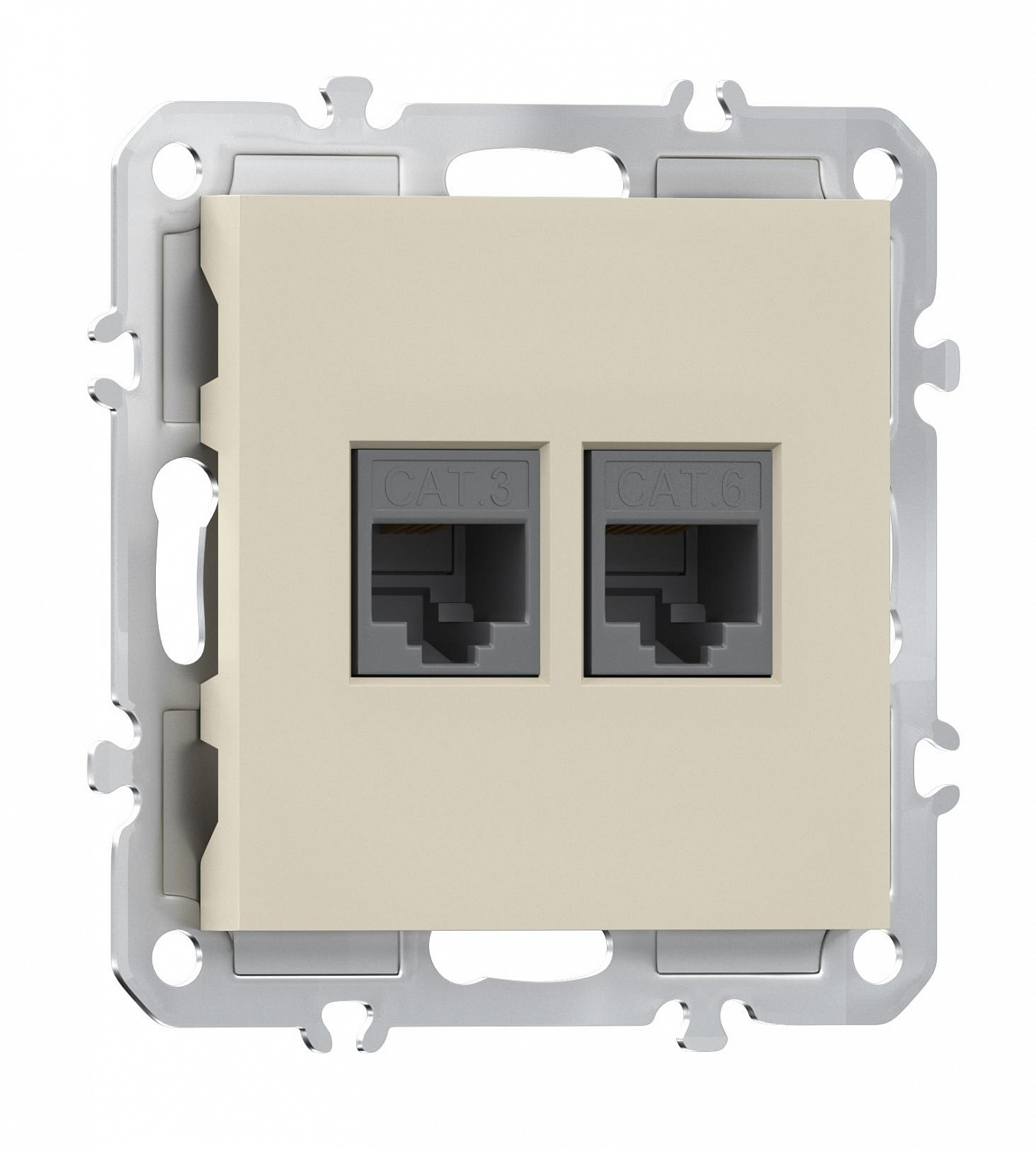 Розетка комбинированная RJ11 + RJ45 (cat.3/6/ClassE-4/8), Donel A07