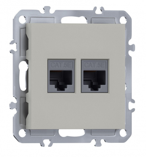 Компьютерная розетка двойная RJ45 + RJ45 (cat.5/ClassE-8/8), Donel A07