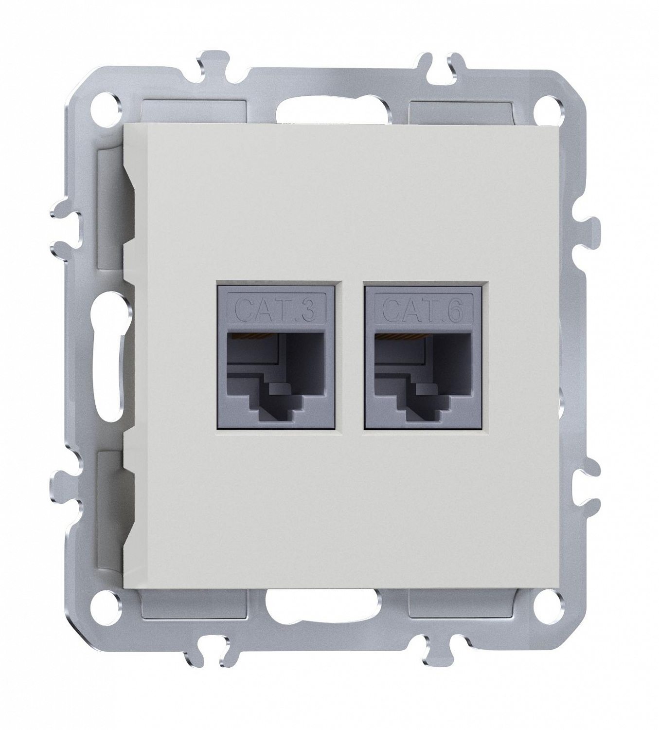 Розетка комбинированная RJ11 + RJ45 (cat.3/6/ClassE-4/8), Donel A07