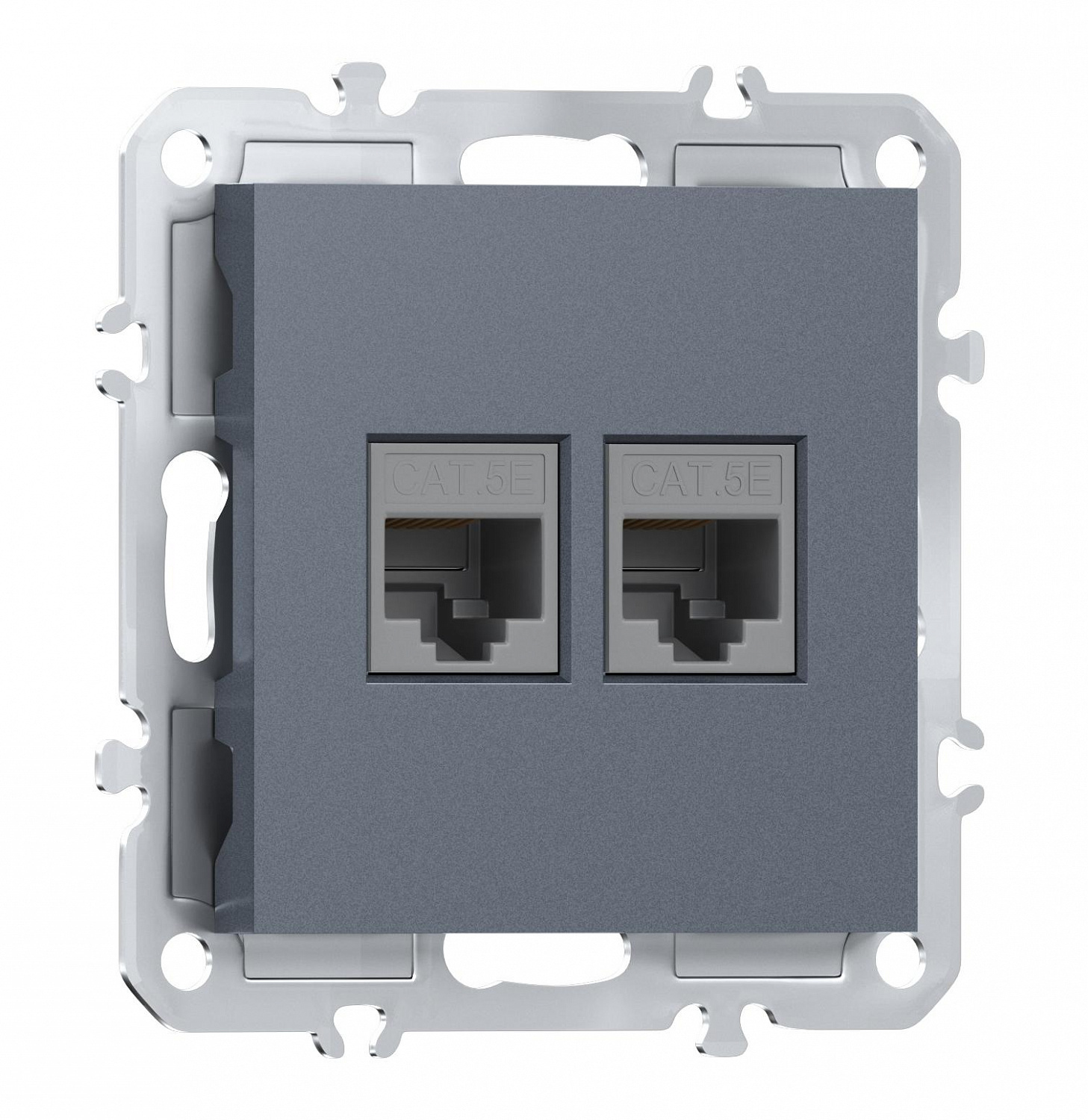Компьютерная розетка двойная RJ45 + RJ45 (cat.5/ClassE-8/8), Donel A07