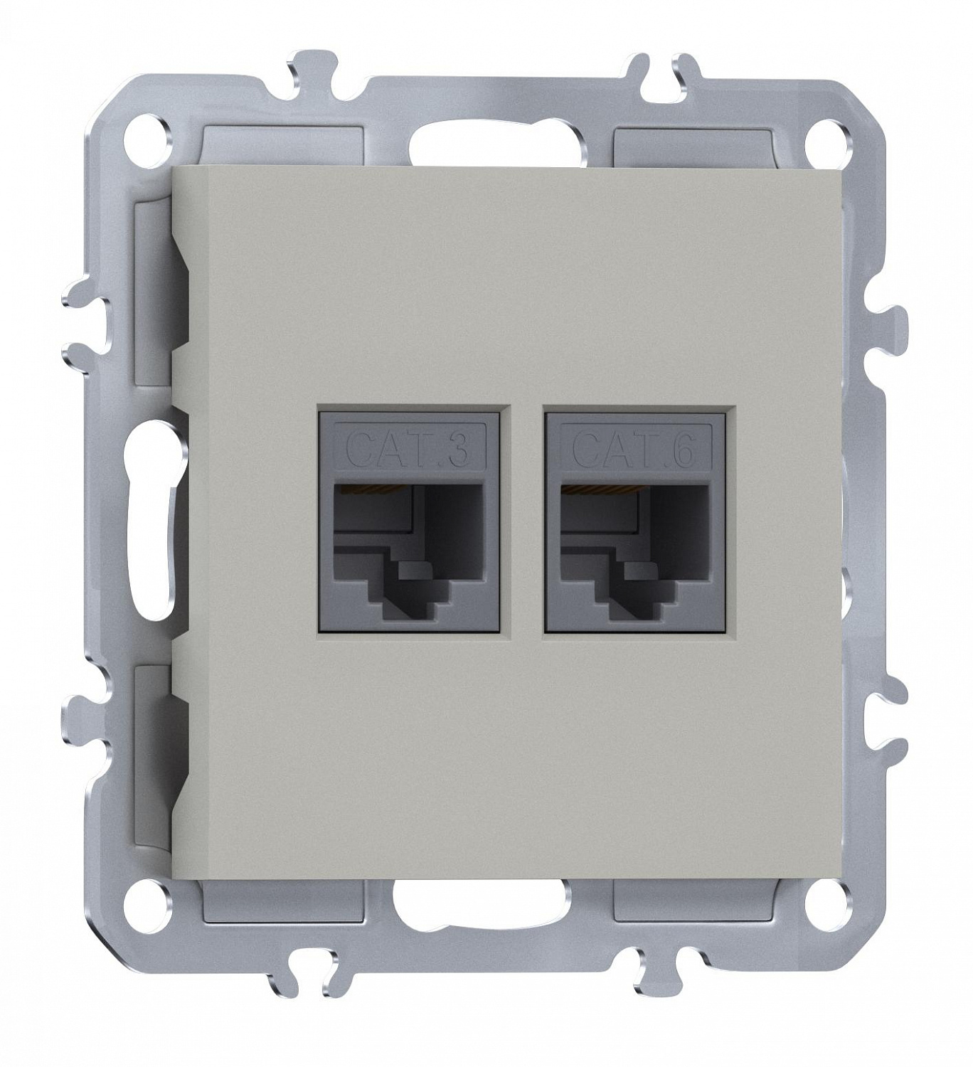 Розетка комбинированная RJ11 + RJ45 (cat.3/6/ClassE-4/8), Donel A07