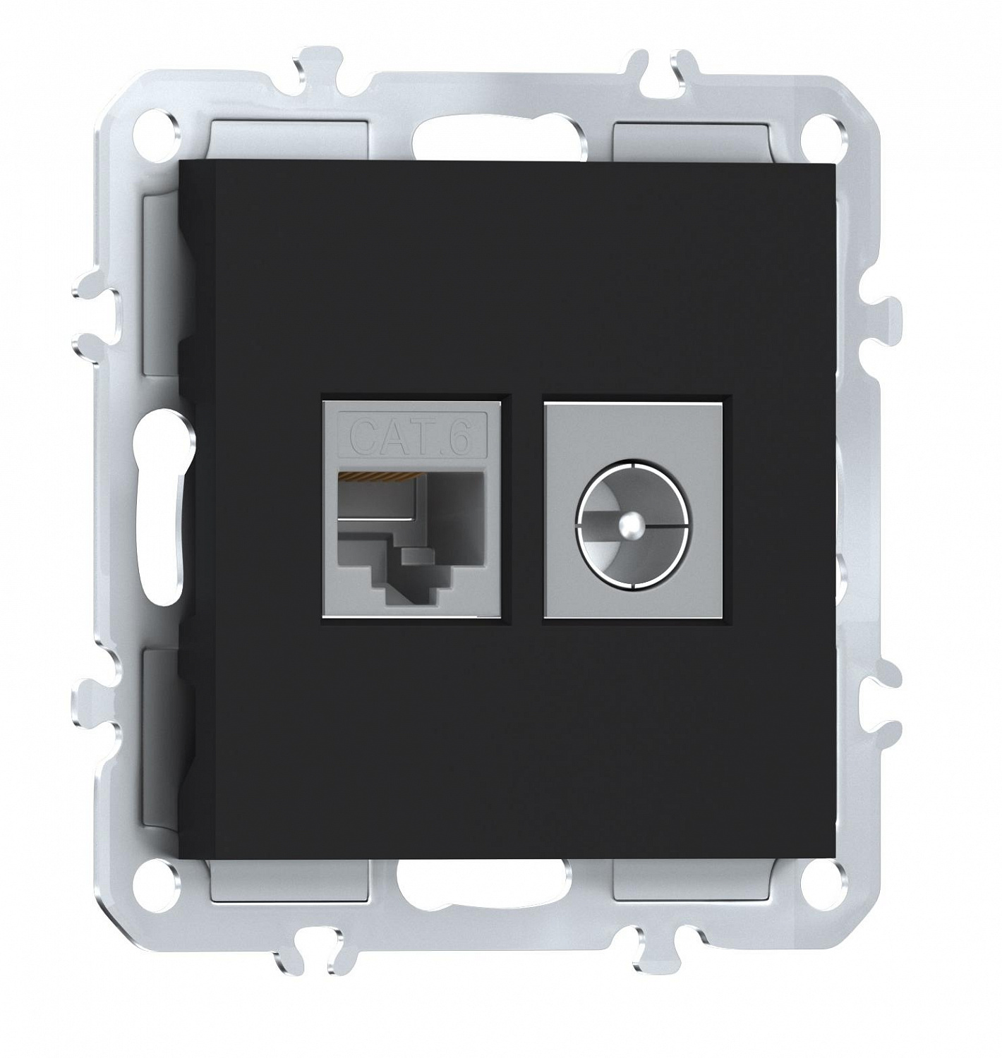 Розетка комбинированная RJ45/TV cat.6, ClassE-8/0-2400 МГц, Donel A07