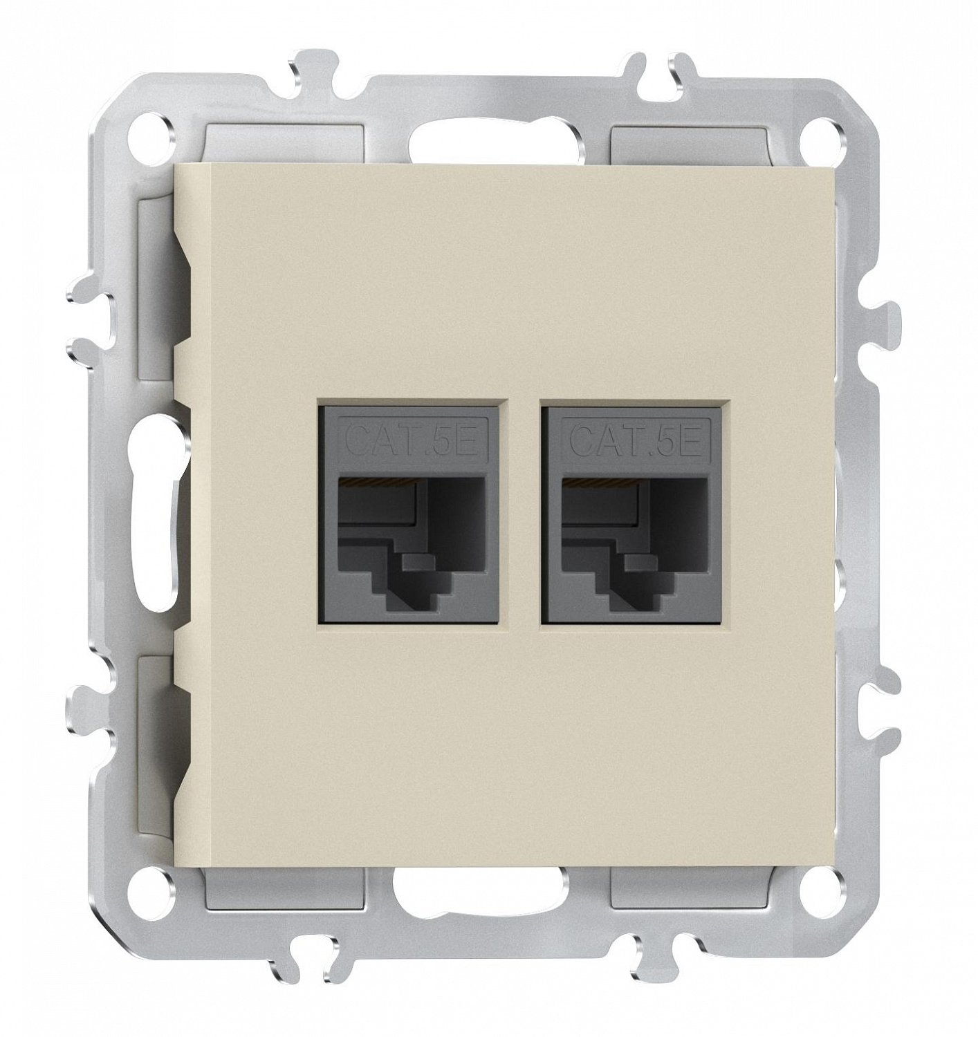 Компьютерная розетка двойная RJ45 + RJ45 (cat.5/ClassE-8/8), Donel A07