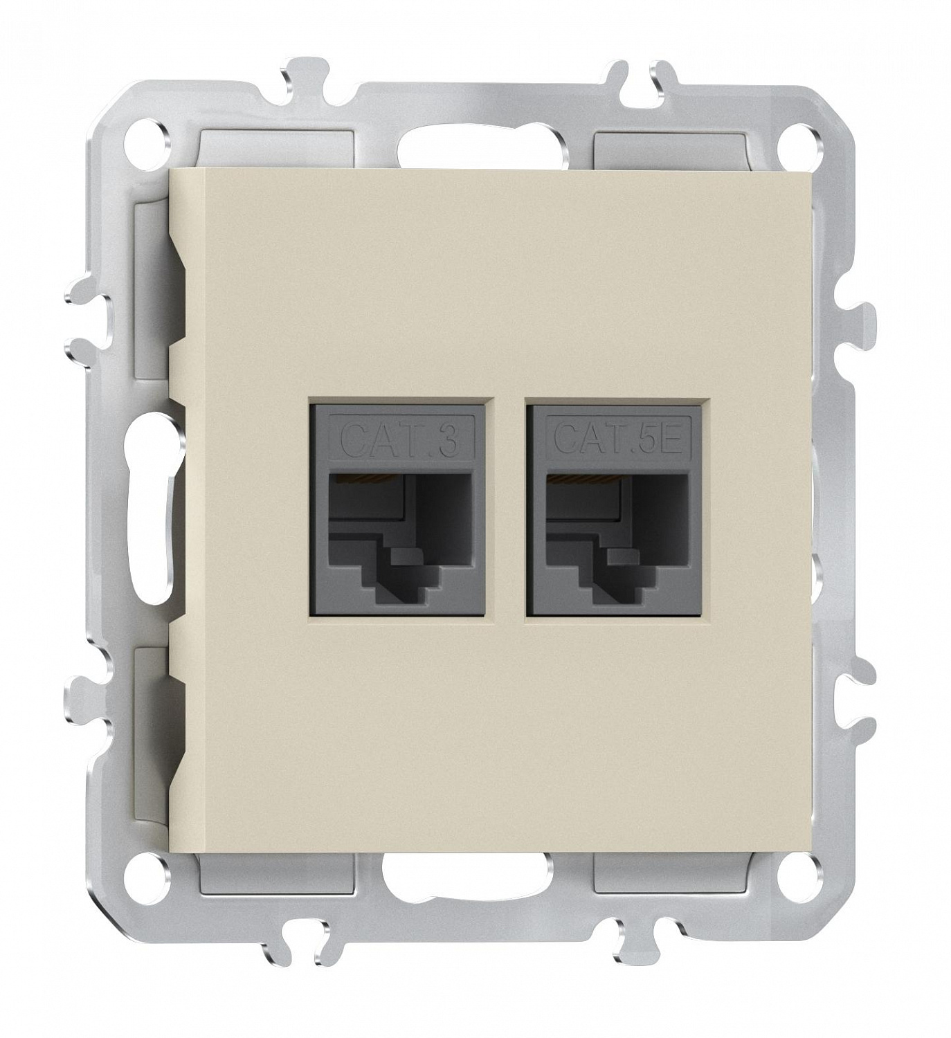 Розетка комбинированная RJ11 + RJ45 (cat.3/5e/ClassE-4/8), Donel A07
