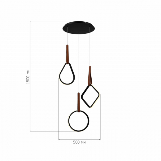 SL6131.403.36 Светильник подвесной ST-Luce Черный/Черный, Терракотовый LED 1*36W 4000K - фото, цена