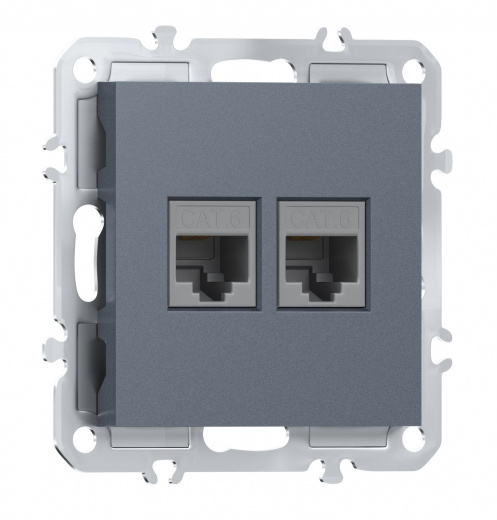 Компьютерная розетка двойная RJ45 + RJ45 (cat.6/ClassE-8/8), Donel A07