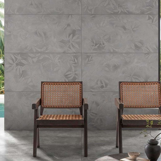 Керамогранит Vitra ArtWall Цветы Серый Матовый 60x120