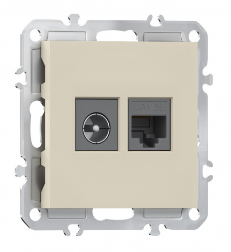 Розетка комбинированная RJ45/TV cat.5,ClassE-8/0-2400 МГц, Donel A07