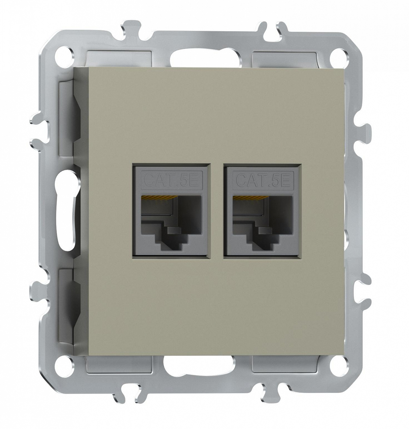 Компьютерная розетка двойная RJ45 + RJ45 (cat.5/ClassE-8/8), Donel A07