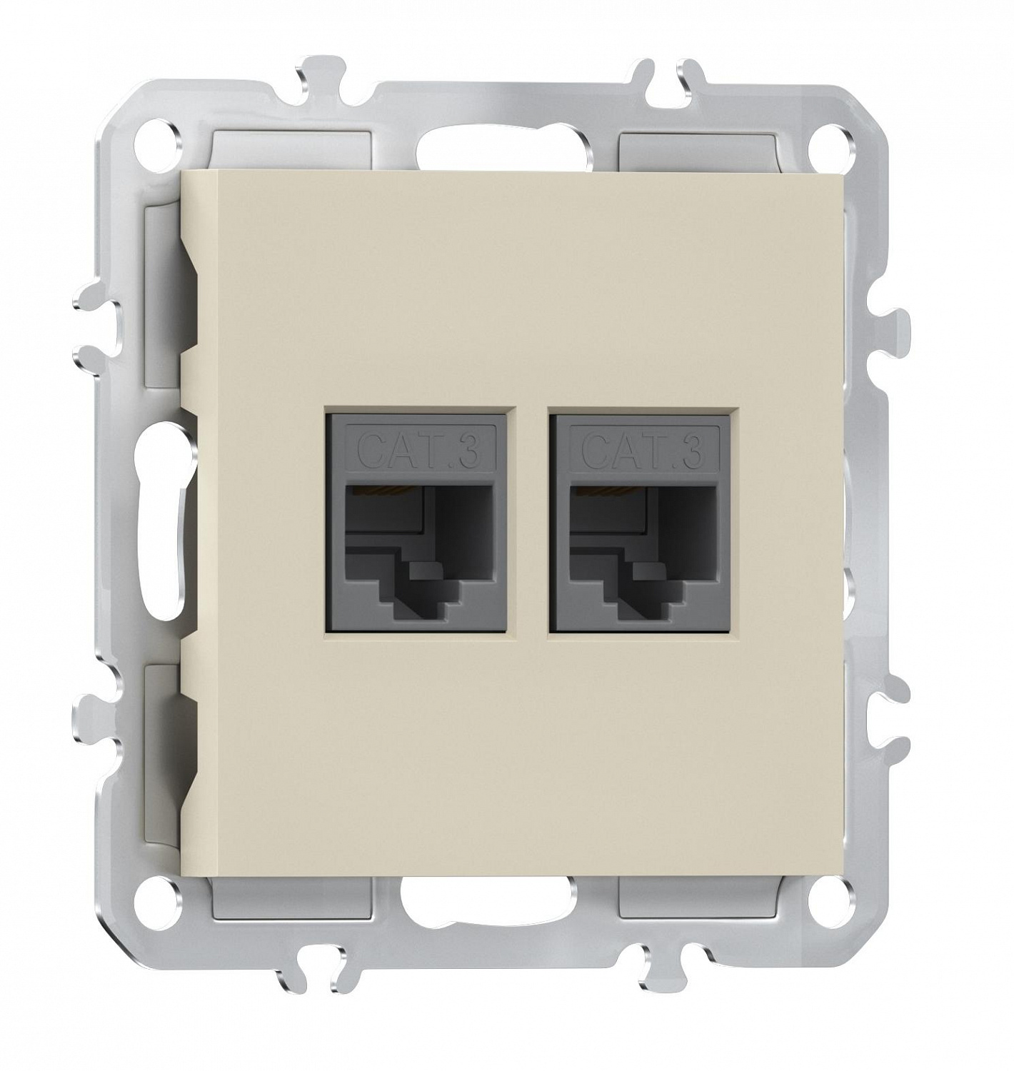Телефонная розетка двойная RJ11 + RJ11 (cat.3/ClassE-4/4), Donel A07