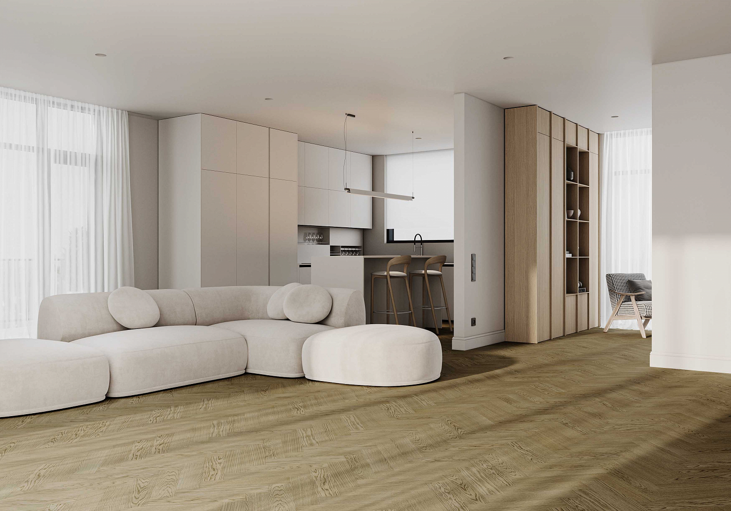 Кварцевый паркет Quartz Parquet Штучный паркет Дуб Конго 44-1258-54 5/0,6 мм   
