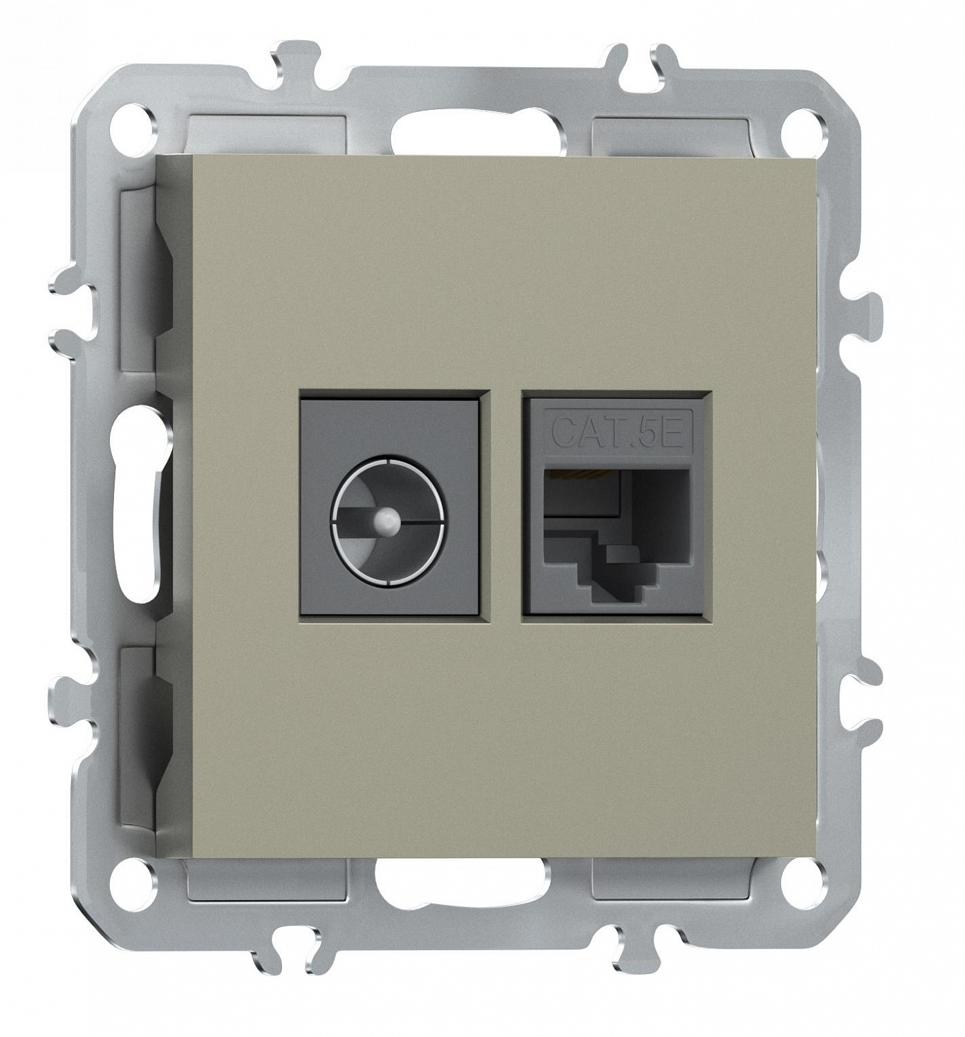 Розетка комбинированная RJ45/TV cat.5,ClassE-8/0-2400 МГц, Donel A07