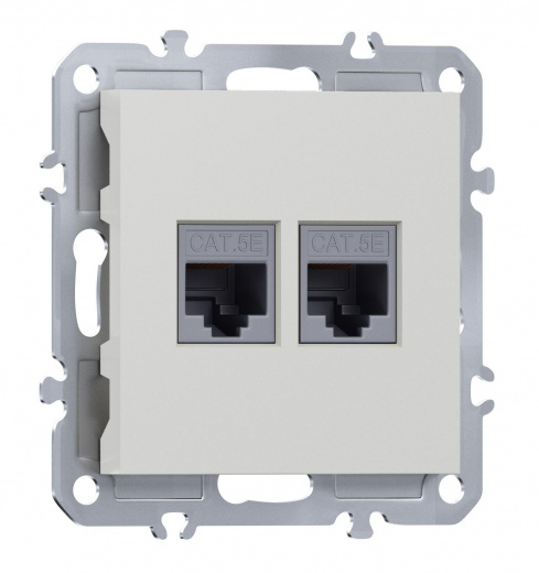 Компьютерная розетка двойная RJ45 + RJ45 (cat.5/ClassE-8/8), Donel A07