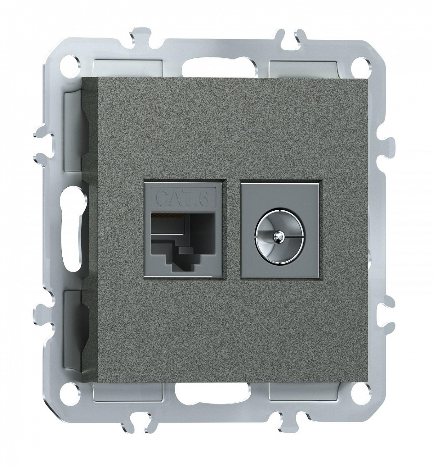 Розетка комбинированная RJ45/TV cat.6, ClassE-8/0-2400 МГц, Donel A07