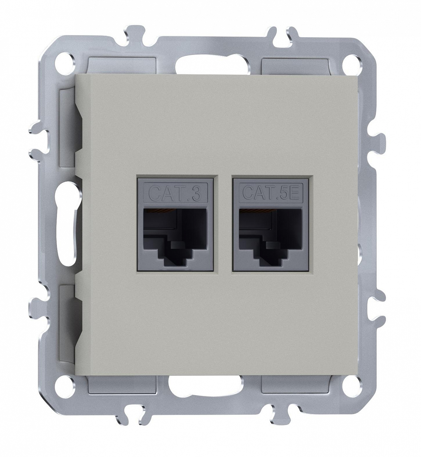 Розетка комбинированная RJ11 + RJ45 (cat.3/5e/ClassE-4/8), Donel A07