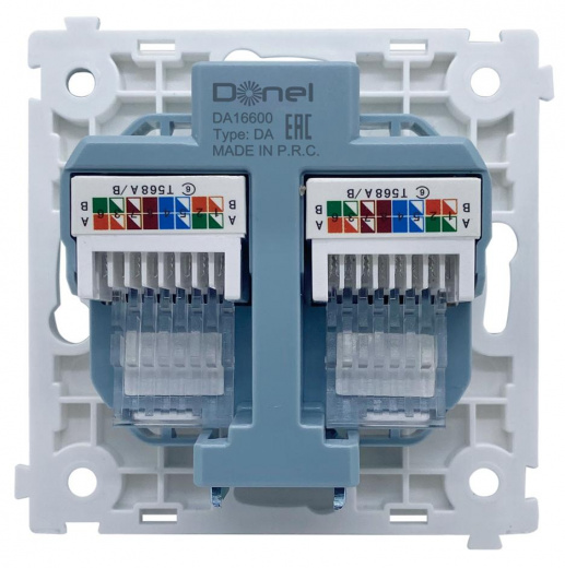 Механизм компьютерной розетки RJ45 2-я Cat.6/ClassE-8/8, серия DA