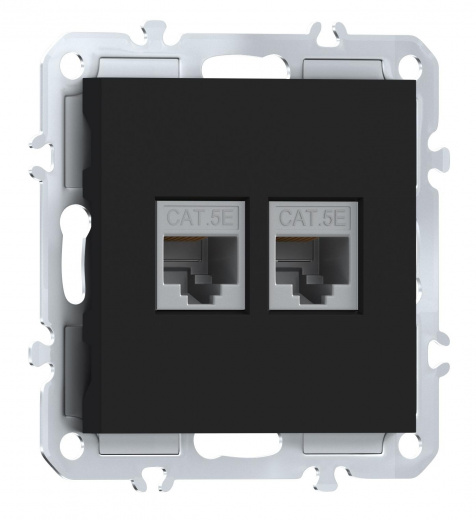 Компьютерная розетка двойная RJ45 + RJ45 (cat.5/ClassE-8/8), Donel A07