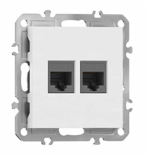 Розетка комбинированная RJ11 + RJ45 (cat.3/5e/ClassE-4/8), Donel A07