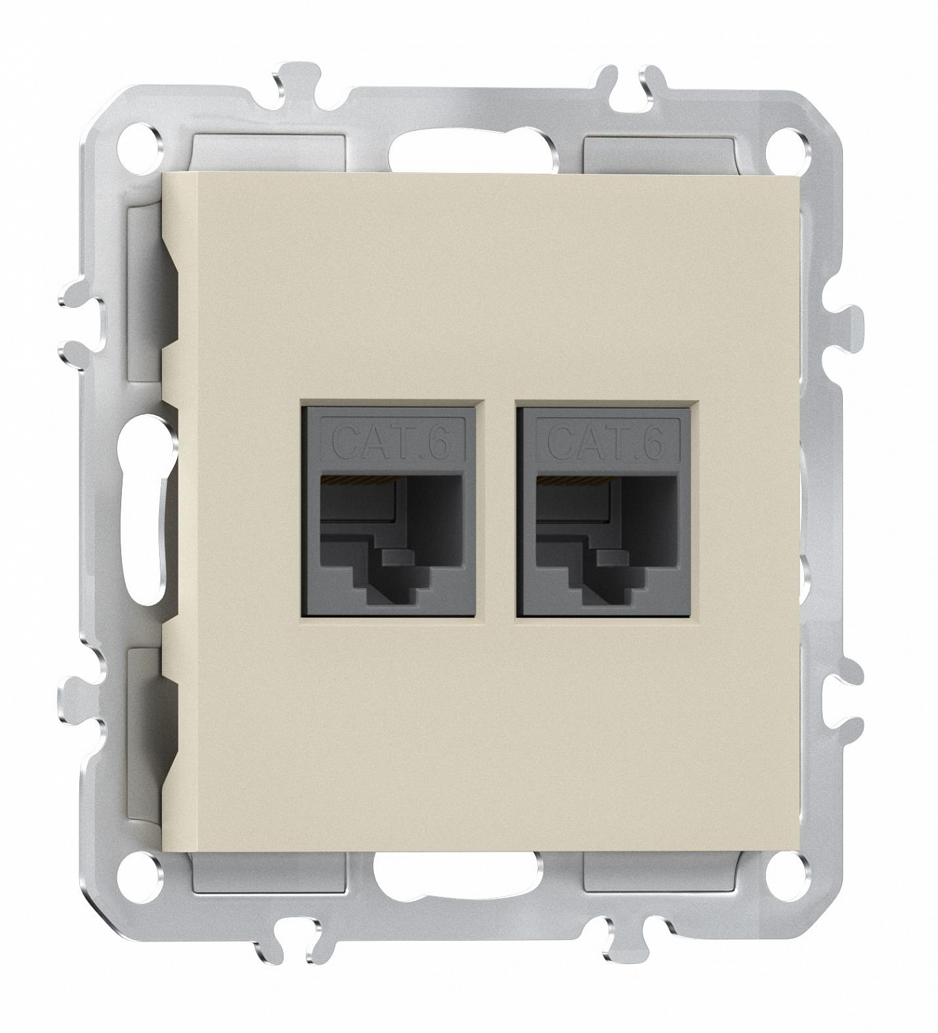 Компьютерная розетка двойная RJ45 + RJ45 (cat.6/ClassE-8/8), Donel A07