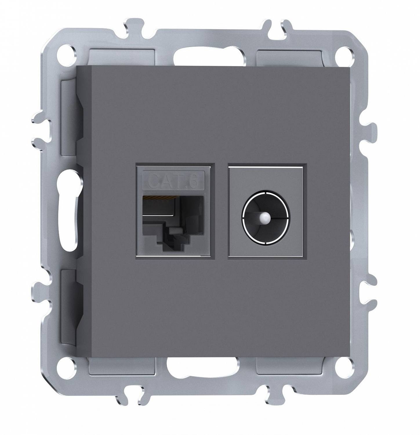 Розетка комбинированная RJ45/TV cat.6, ClassE-8/0-2400 МГц, Donel A07