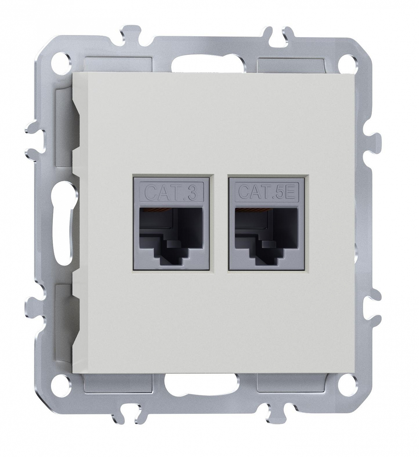 Розетка комбинированная RJ11 + RJ45 (cat.3/5e/ClassE-4/8), Donel A07